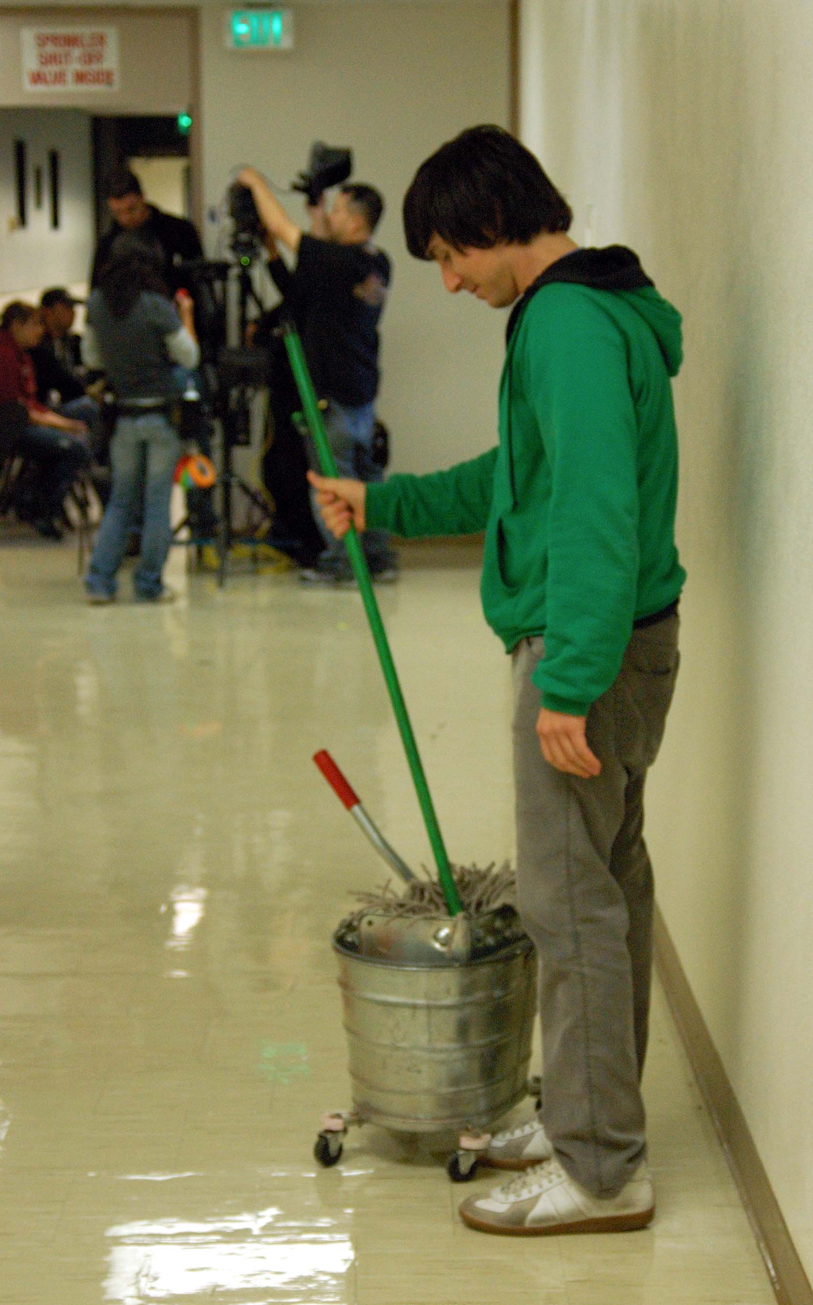 zak with mop